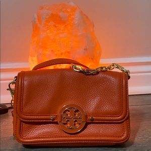 Tory Burch orange purse with chain strap